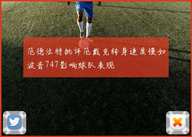 范德法特批评范戴克转身速度慢如波音747影响球队表现